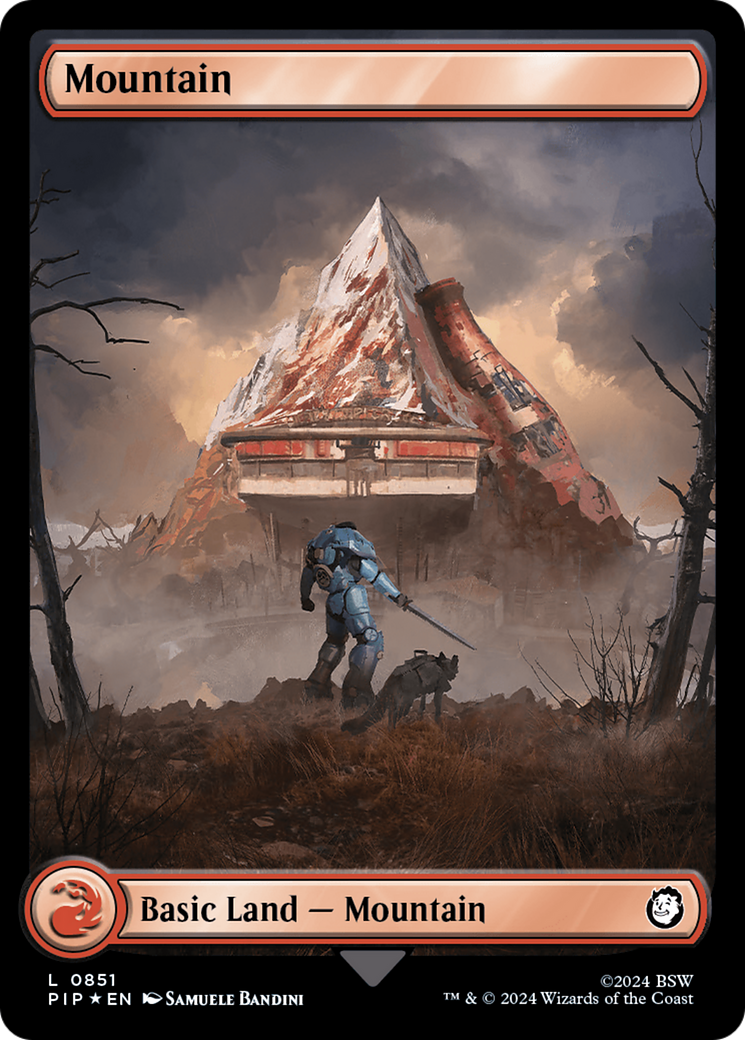 Mountain (0851) (Surge Foil) [Fallout] | Gate City Games LLC