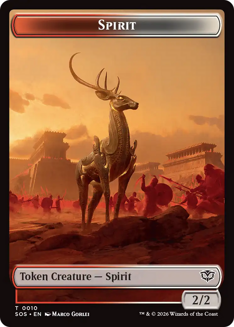 Copy // Spirit (0010) Double-Sided Token [Secrets of Strixhaven Tokens] | Gate City Games LLC
