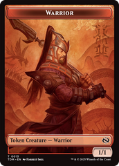 Dragon (0011) // Warrior Double-Sided Token [Tarkir: Dragonstorm Tokens] | Gate City Games LLC