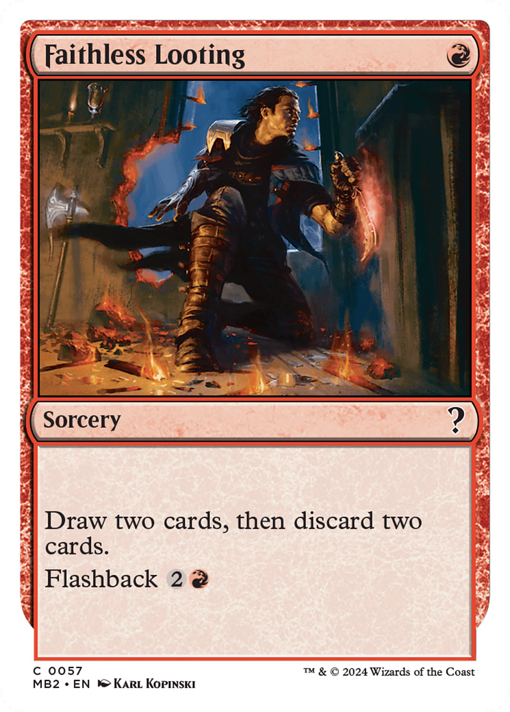 Faithless Looting (White Border) [Mystery Booster 2] | Gate City Games LLC
