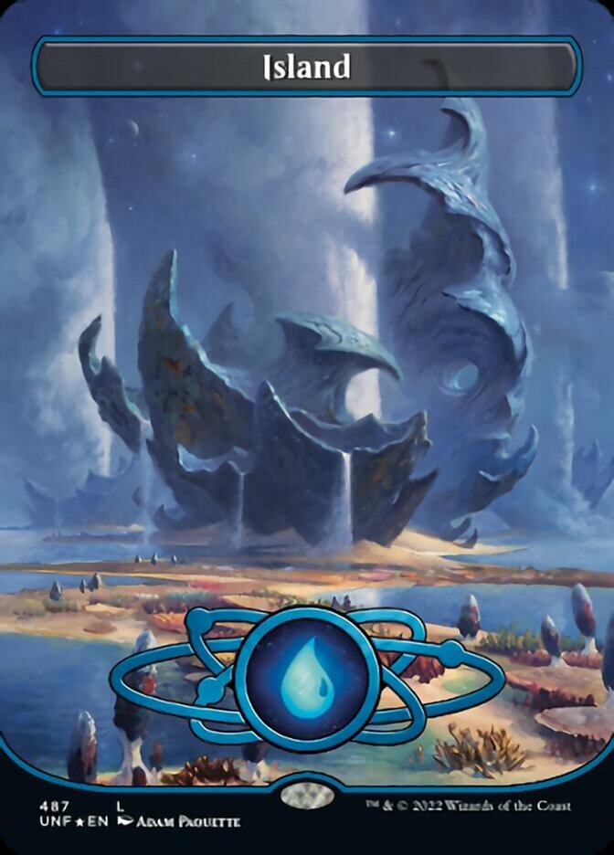 Island (487) (Planetary Space-ic Land) (Galaxy Foil) [Unfinity] | Gate City Games LLC