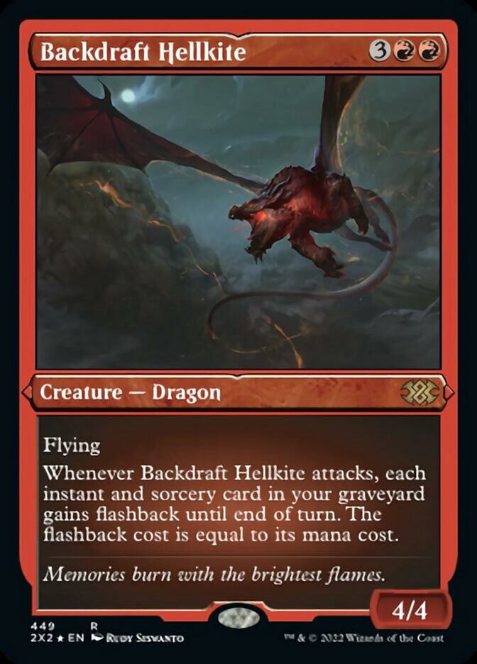 Backdraft Hellkite (Foil Etched) [Double Masters 2022] | Gate City Games LLC