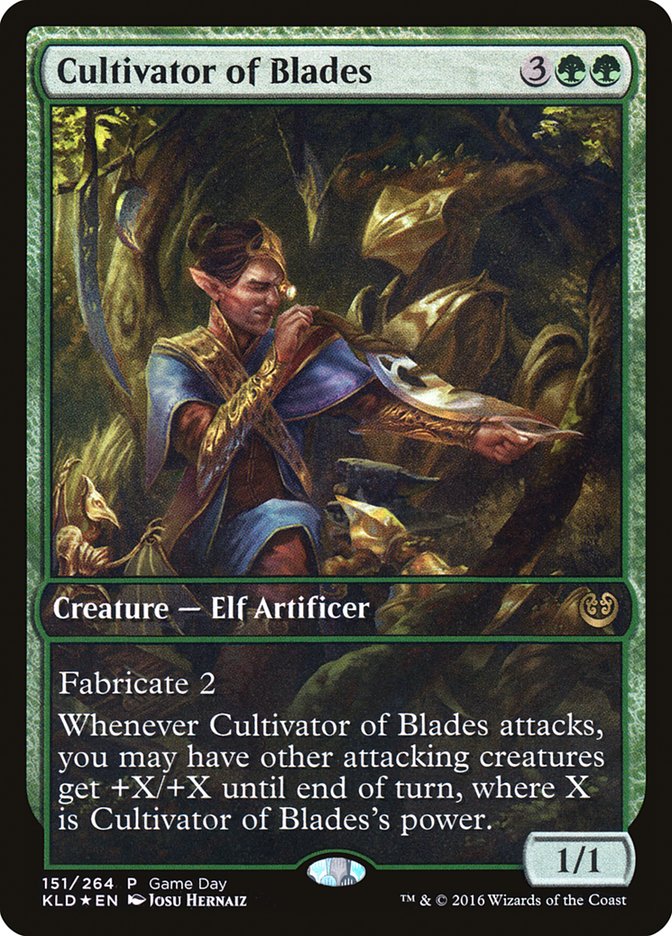 Cultivator of Blades (Game Day) (Full Art) [Kaladesh Promos] | Gate City Games LLC