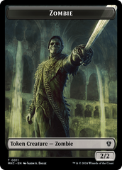 Copy // Zombie Double-Sided Token [Murders at Karlov Manor Commander Tokens] | Gate City Games LLC