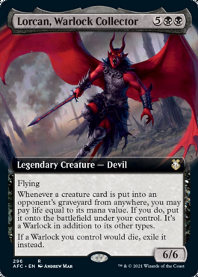 Lorcan, Warlock Collector (Extended Art) [Dungeons & Dragons: Adventures in the Forgotten Realms Commander] | Gate City Games LLC