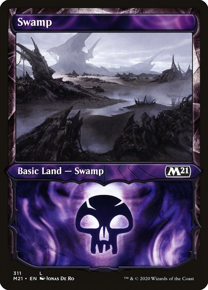 Swamp (311) (Showcase) [Core Set 2021] | Gate City Games LLC