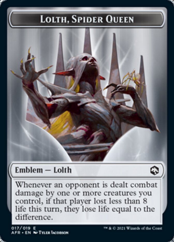 Treasure // Lolth, Spider Queen Emblem Double-Sided Token [Dungeons & Dragons: Adventures in the Forgotten Realms Tokens] | Gate City Games LLC