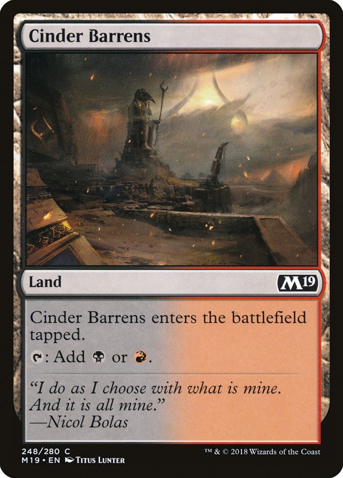 Cinder Barrens [Core Set 2019] | Gate City Games LLC