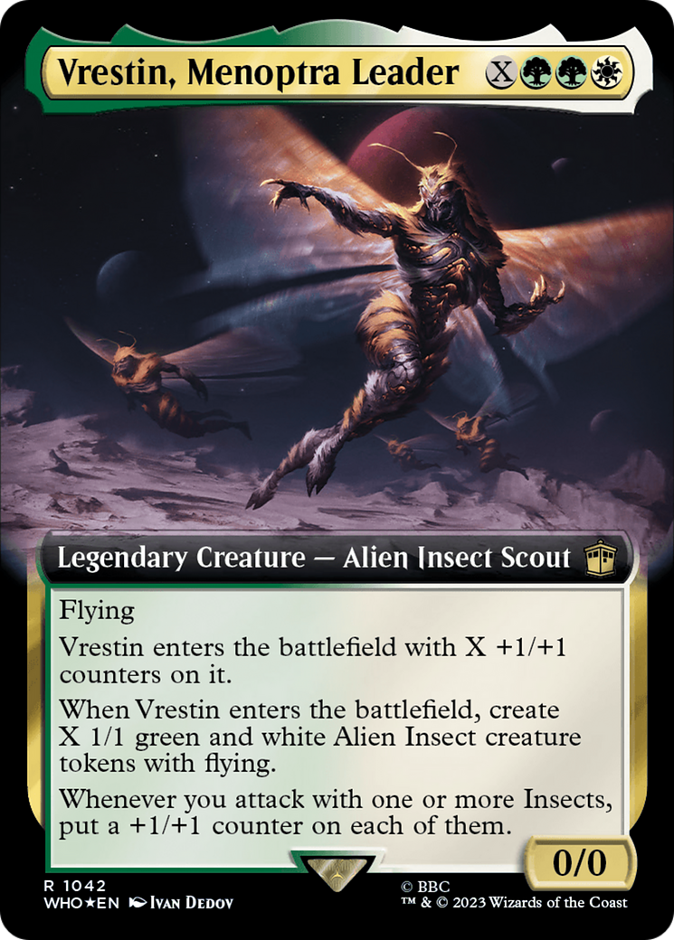 Vrestin, Menoptra Leader (Extended Art) (Surge Foil) [Doctor Who] | Gate City Games LLC