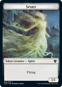 Spirit // Treasure Double-Sided Token [Commander 2020 Tokens] | Gate City Games LLC