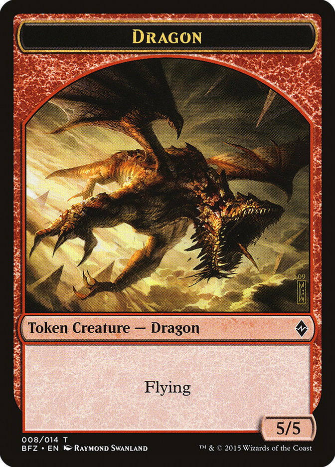 Dragon Token [Battle for Zendikar Tokens] | Gate City Games LLC