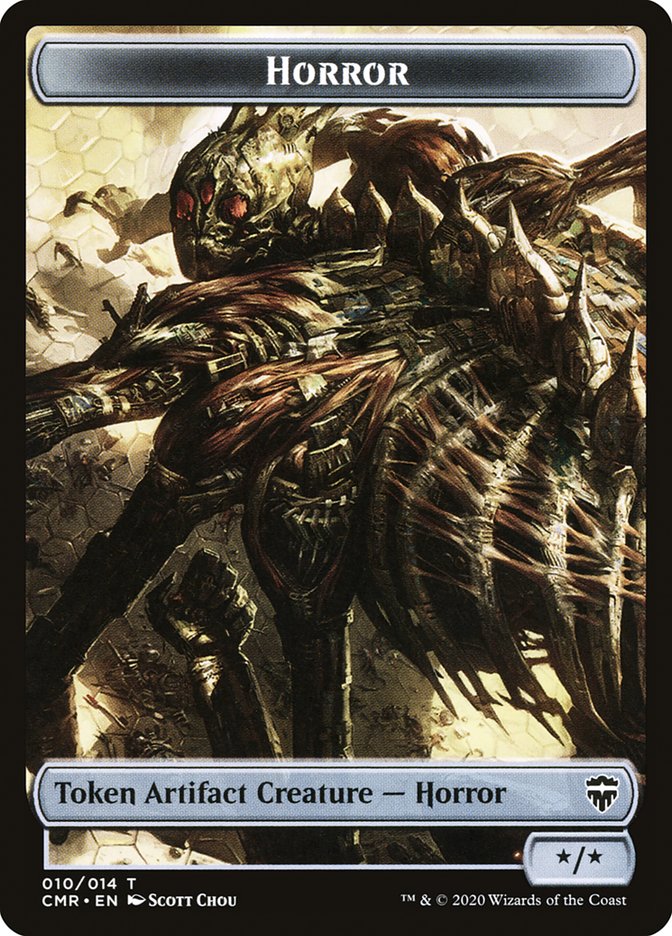 Angel // Horror Double-Sided Token [Commander Legends Tokens] | Gate City Games LLC