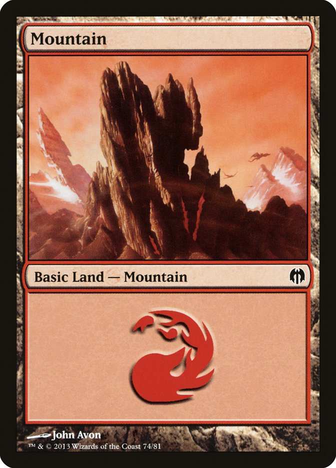 Mountain (74) [Duel Decks: Heroes vs. Monsters] | Gate City Games LLC