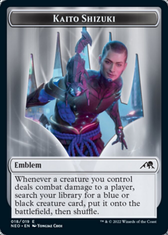 Samurai // Kaito Shizuki Emblem Double-Sided Token [Kamigawa: Neon Dynasty Tokens] | Gate City Games LLC