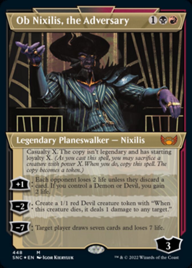 Ob Nixilis, the Adversary (Showcase Art Deco Foil Etched) [Streets of New Capenna] | Gate City Games LLC