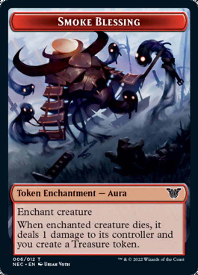 Smoke Blessing // Spirit (009) Double-Sided Token [Kamigawa: Neon Dynasty Commander Tokens] | Gate City Games LLC