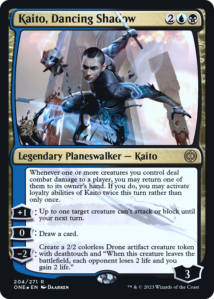 Kaito, Dancing Shadow [Phyrexia: All Will Be One Prerelease Promos] | Gate City Games LLC