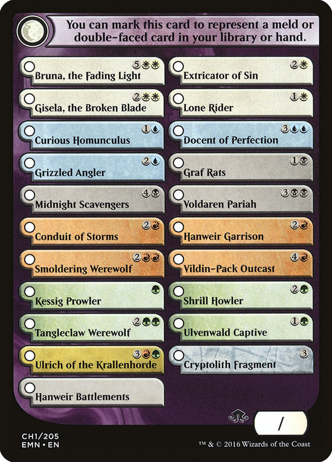 Eldritch Moon Checklist [Eldritch Moon Tokens] | Gate City Games LLC