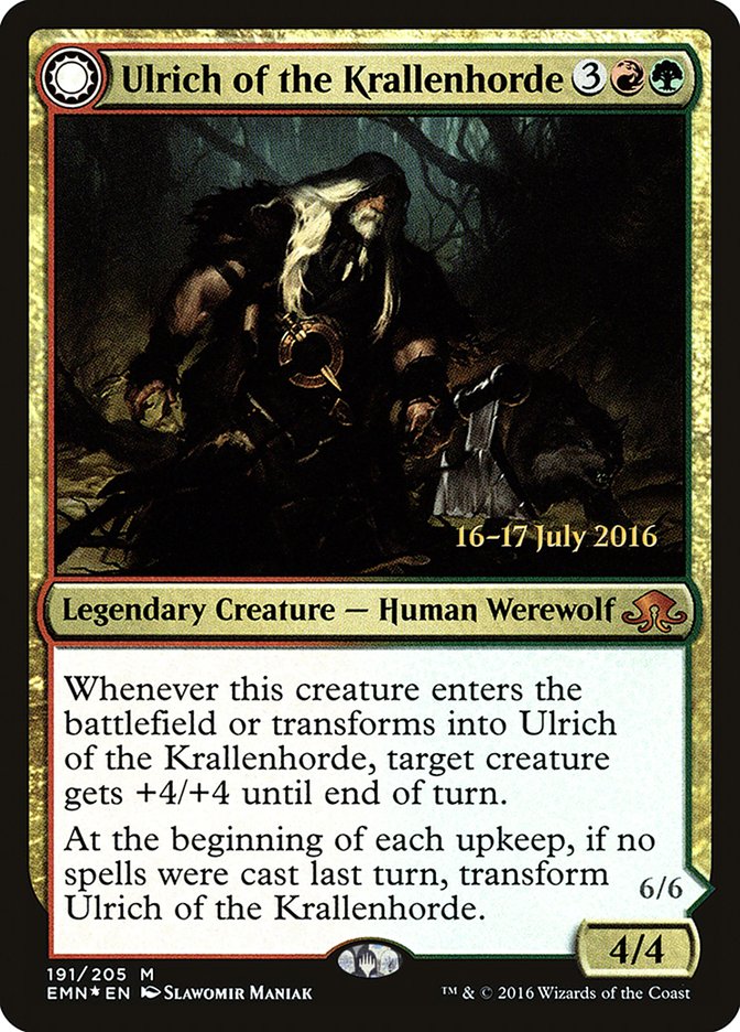 Ulrich of the Krallenhorde // Ulrich, Uncontested Alpha [Eldritch Moon Prerelease Promos] | Gate City Games LLC
