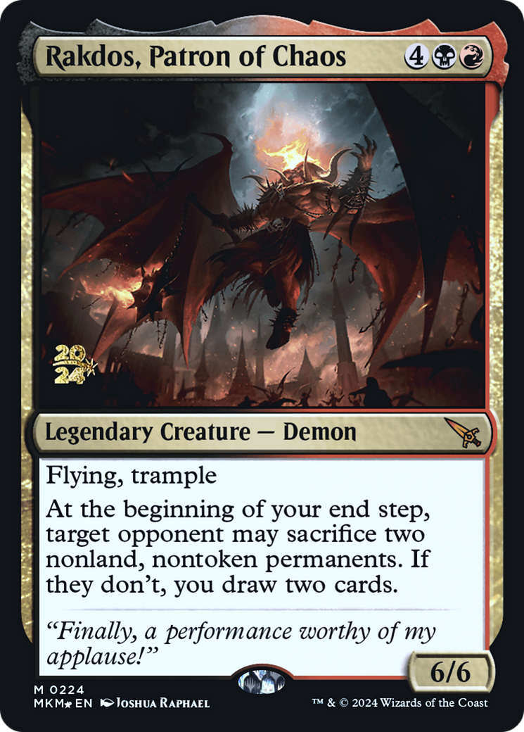 Rakdos, Patron of Chaos [Murders at Karlov Manor Prerelease Promos] | Gate City Games LLC