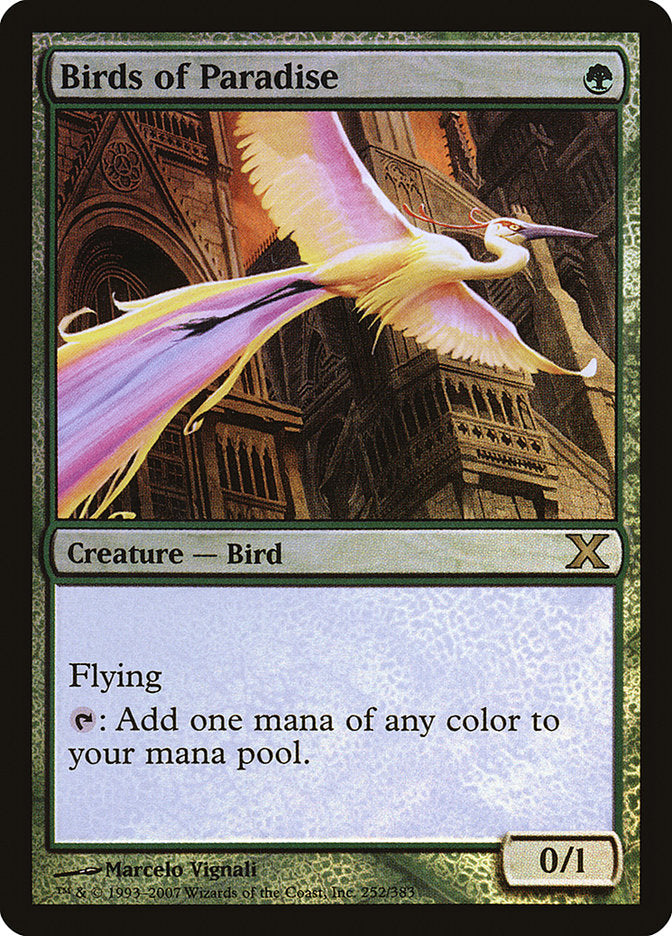 Birds of Paradise (Premium Foil) [Tenth Edition] | Gate City Games LLC