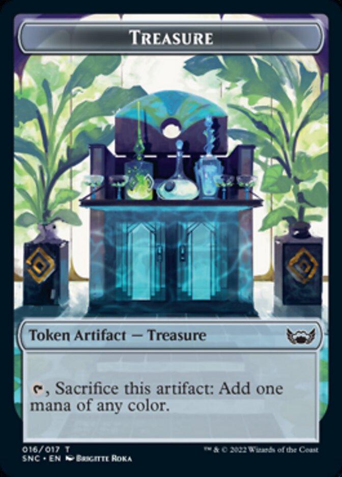 Treasure (016) // Rhino Warrior Double-Sided Token [Streets of New Capenna Tokens] | Gate City Games LLC