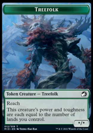 Human // Treefolk Double-Sided Token [Innistrad: Midnight Hunt Tokens] | Gate City Games LLC