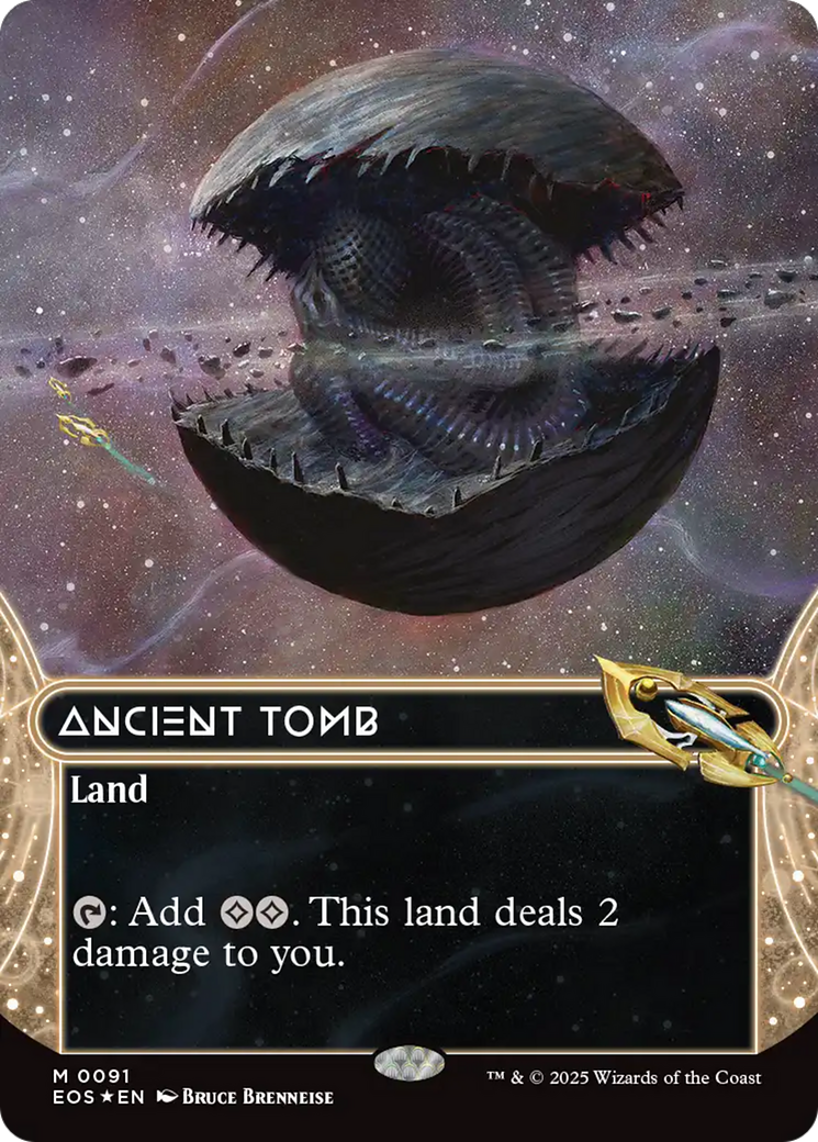 Ancient Tomb (0091) (Borderless) (Galaxy Foil) [Edge of Eternities] | Gate City Games LLC