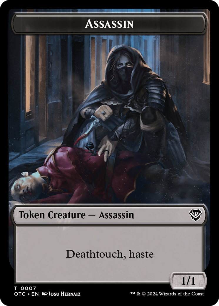 Assassin // Food Double-Sided Token [Outlaws of Thunder Junction Commander Tokens] | Gate City Games LLC