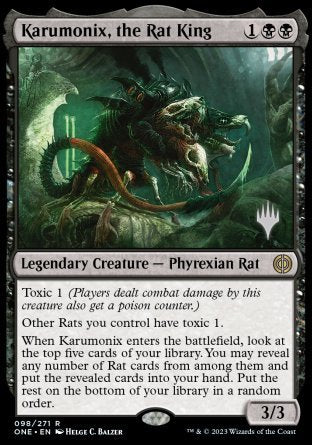 Karumonix, the Rat King (Promo Pack) [Phyrexia: All Will Be One Promos] | Gate City Games LLC