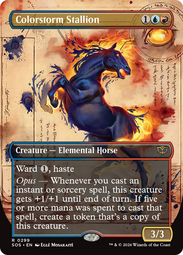Colorstorm Stallion (Borderless) [Secrets of Strixhaven] | Gate City Games LLC