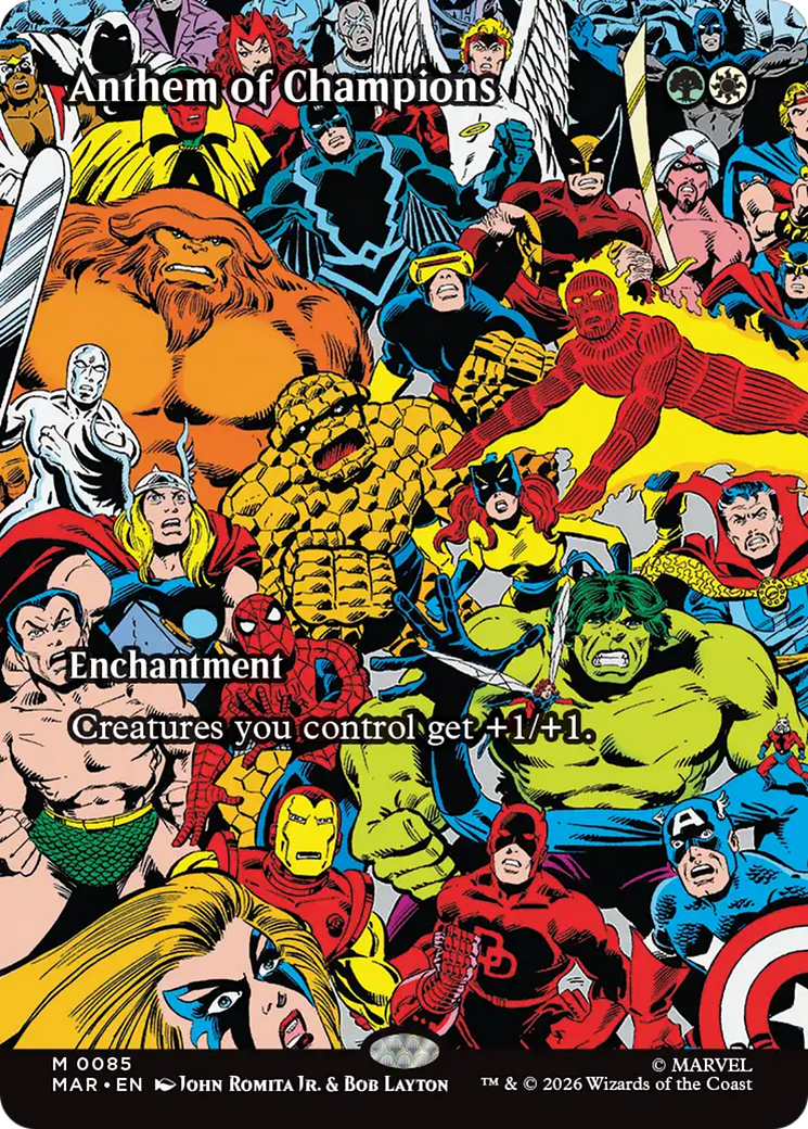 Anthem of Champions (Borderless) [Marvel Universe: Eternal-Legal] | Gate City Games LLC