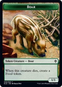 Boar // Food (18) Double-Sided Token [Throne of Eldraine Tokens] | Gate City Games LLC