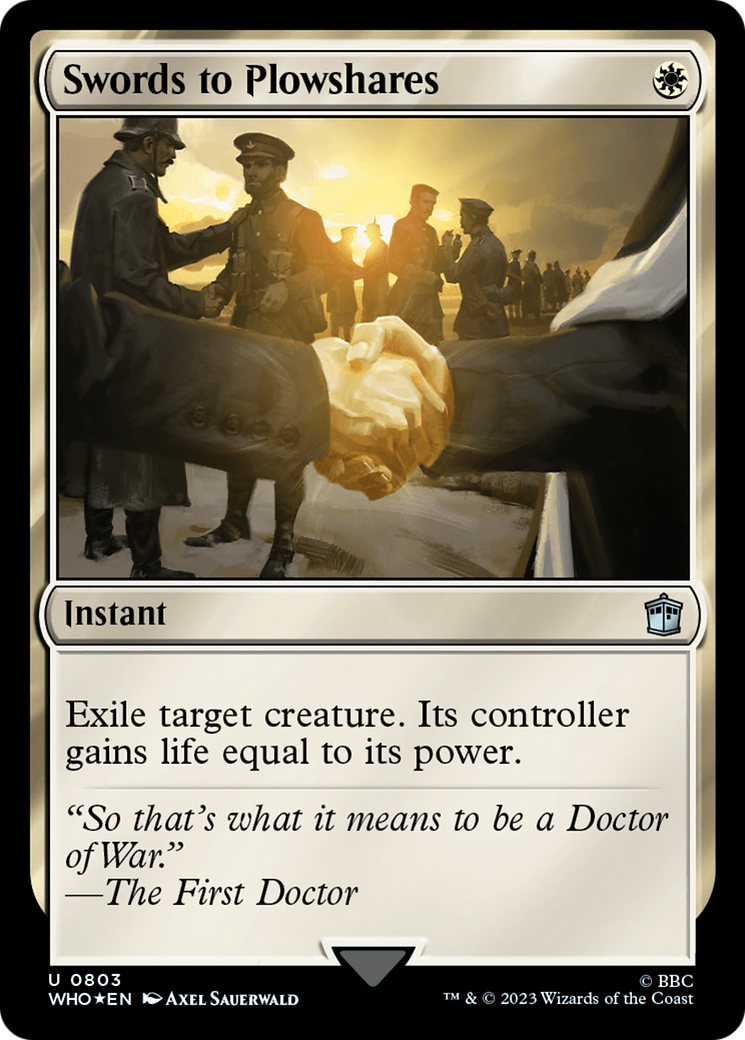 Swords to Plowshares (Surge Foil) [Doctor Who] | Gate City Games LLC