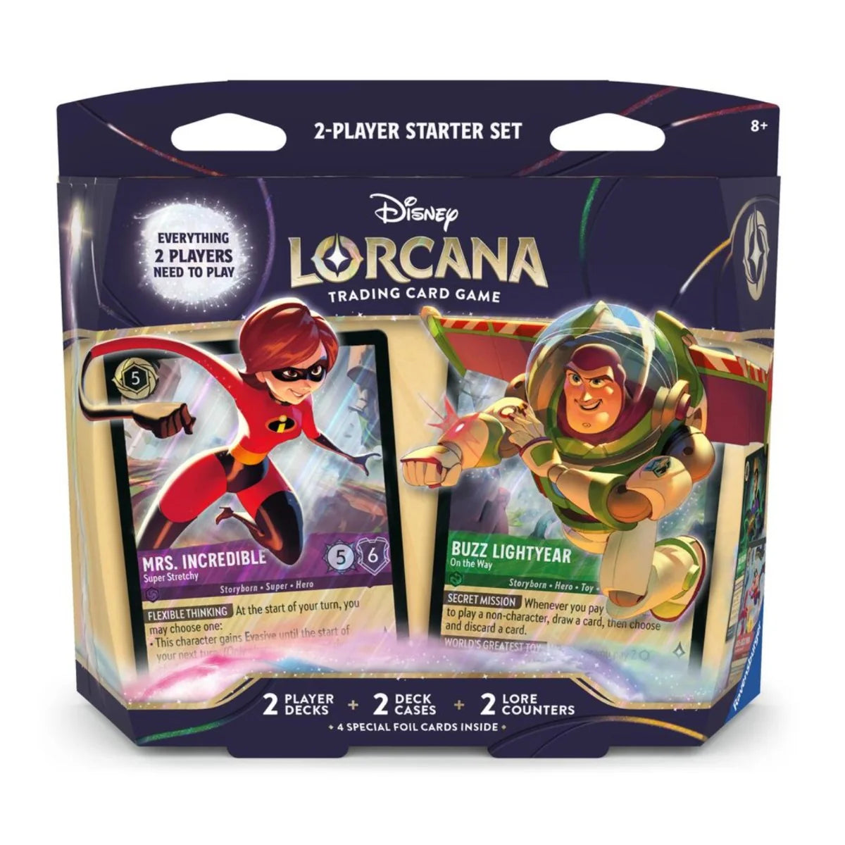 Disney Lorcana Set 12- Wilds Unknown- Two-Player Deck Case (Elastigirl / Buzz Lightyear) | Gate City Games LLC