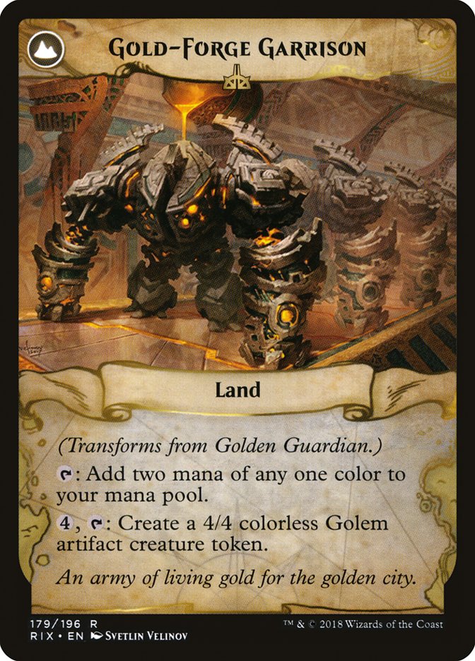 Golden Guardian // Gold-Forge Garrison [Rivals of Ixalan] | Gate City Games LLC