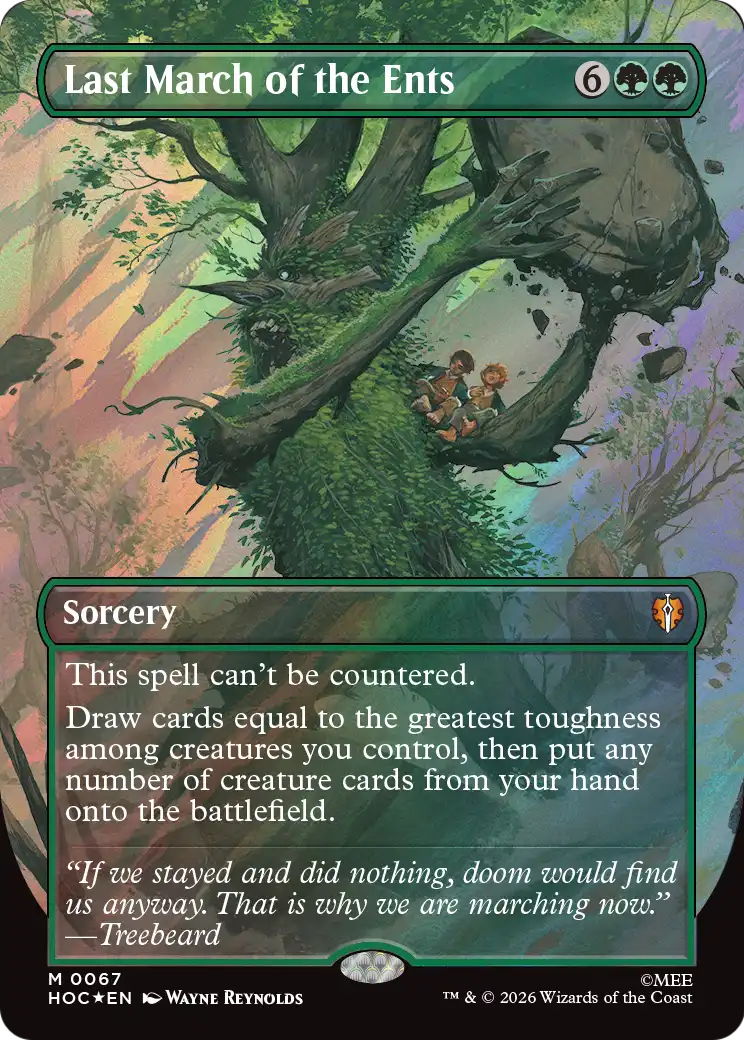 Last March of the Ents (Borderless) (Surge Foil) [The Hobbit: Eternal-Legal] | Gate City Games LLC