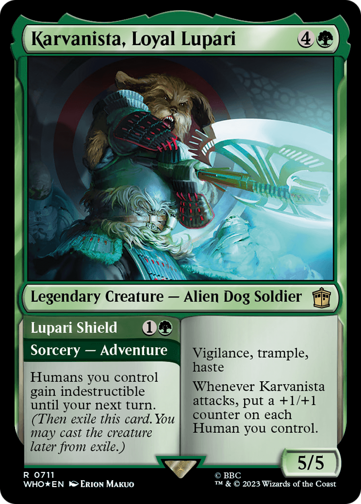 Karvanista, Loyal Lupari // Lupari Shield (Surge Foil) [Doctor Who] | Gate City Games LLC