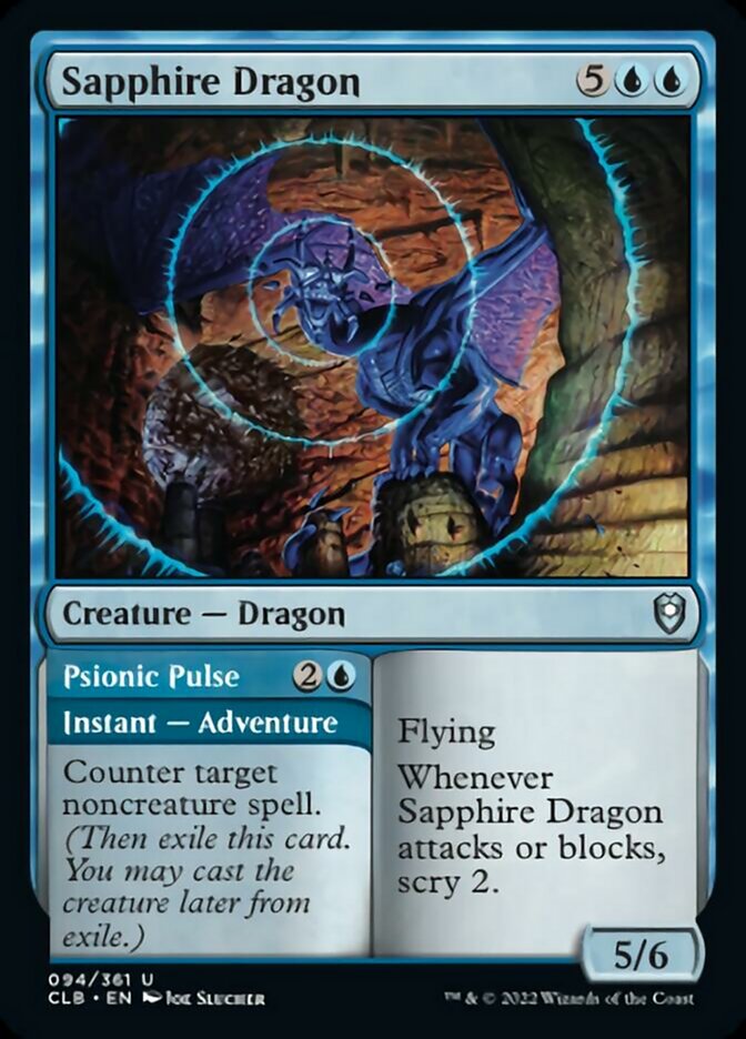 Sapphire Dragon // Psionic Pulse [Commander Legends: Battle for Baldur's Gate] | Gate City Games LLC