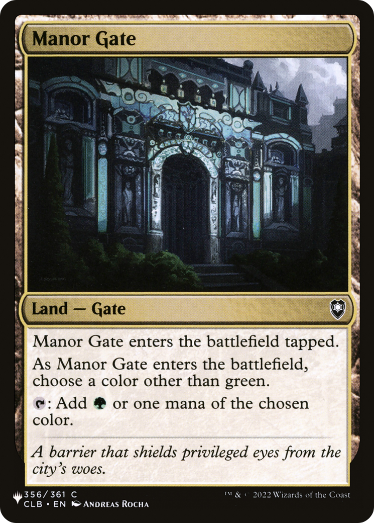 Manor Gate [The List] | Gate City Games LLC