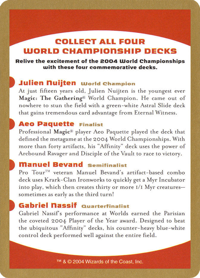 2004 World Championships Ad [World Championship Decks 2004] | Gate City Games LLC