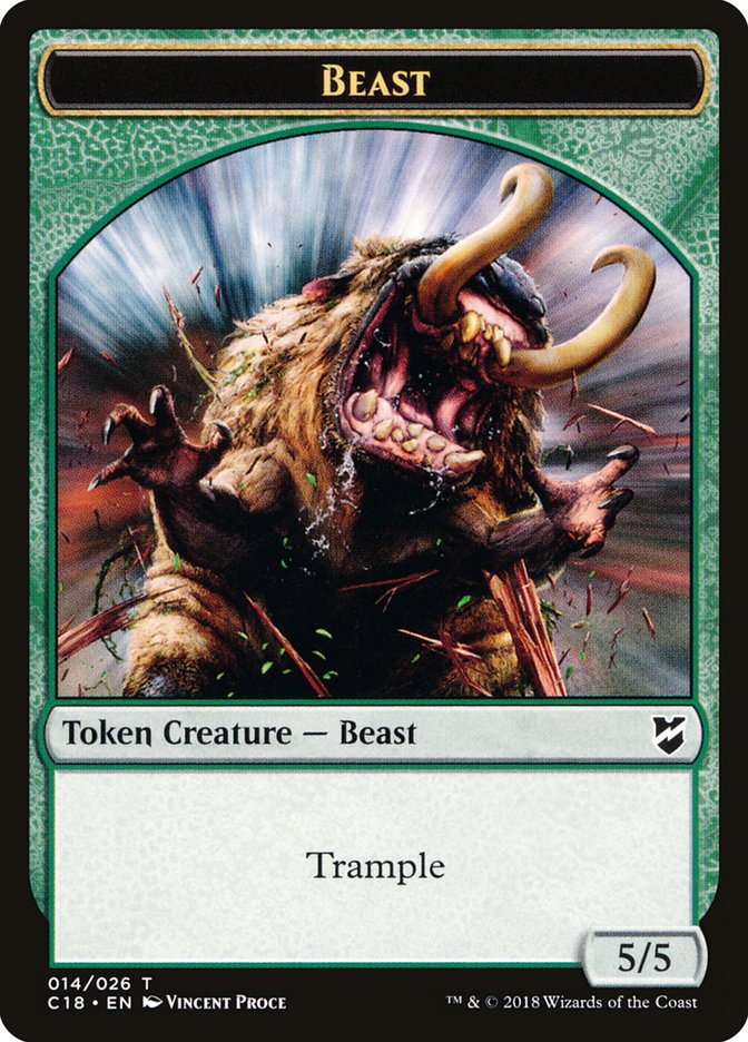 Mask // Beast (014) Double-Sided Token [Commander 2018 Tokens] | Gate City Games LLC