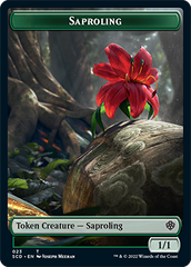 Saproling // Human Warrior Double-Sided Token [Starter Commander Decks] | Gate City Games LLC