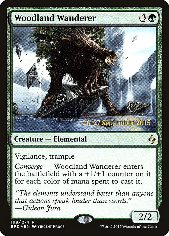 Woodland Wanderer [Battle for Zendikar Prerelease Promos] | Gate City Games LLC