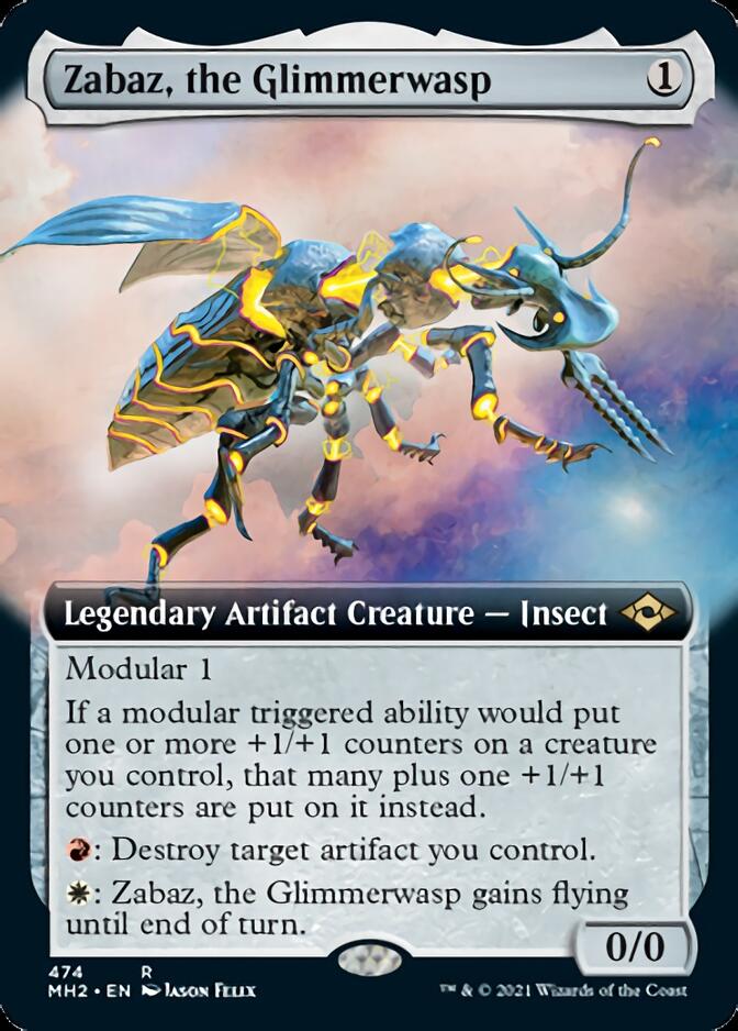 Zabaz, the Glimmerwasp (Extended Art) [Modern Horizons 2] | Gate City Games LLC