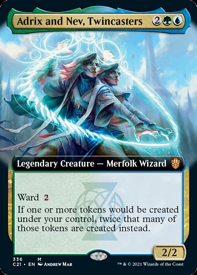 Adrix and Nev, Twincasters (Extended Art) [Commander 2021] | Gate City Games LLC