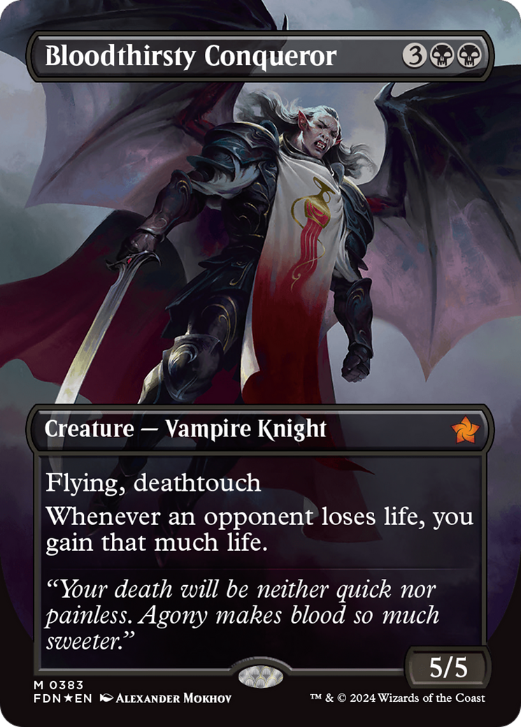 Bloodthirsty Conqueror (Borderless) (Mana Foil) [Foundations] | Gate City Games LLC