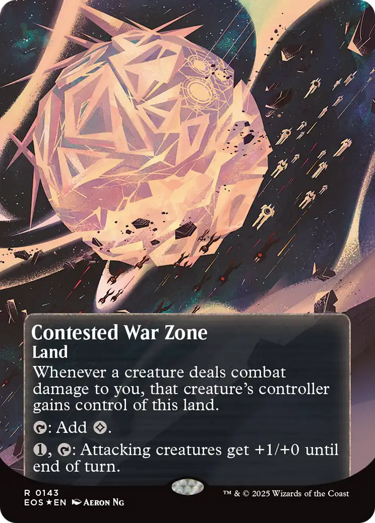 Contested War Zone (0143) (Borderless) (Galaxy Foil) [Edge of Eternities: Stellar Sights] | Gate City Games LLC
