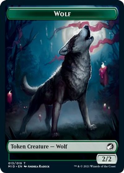 Rhino // Wolf Double-Sided Token [Innistrad: Midnight Hunt Commander Tokens] | Gate City Games LLC