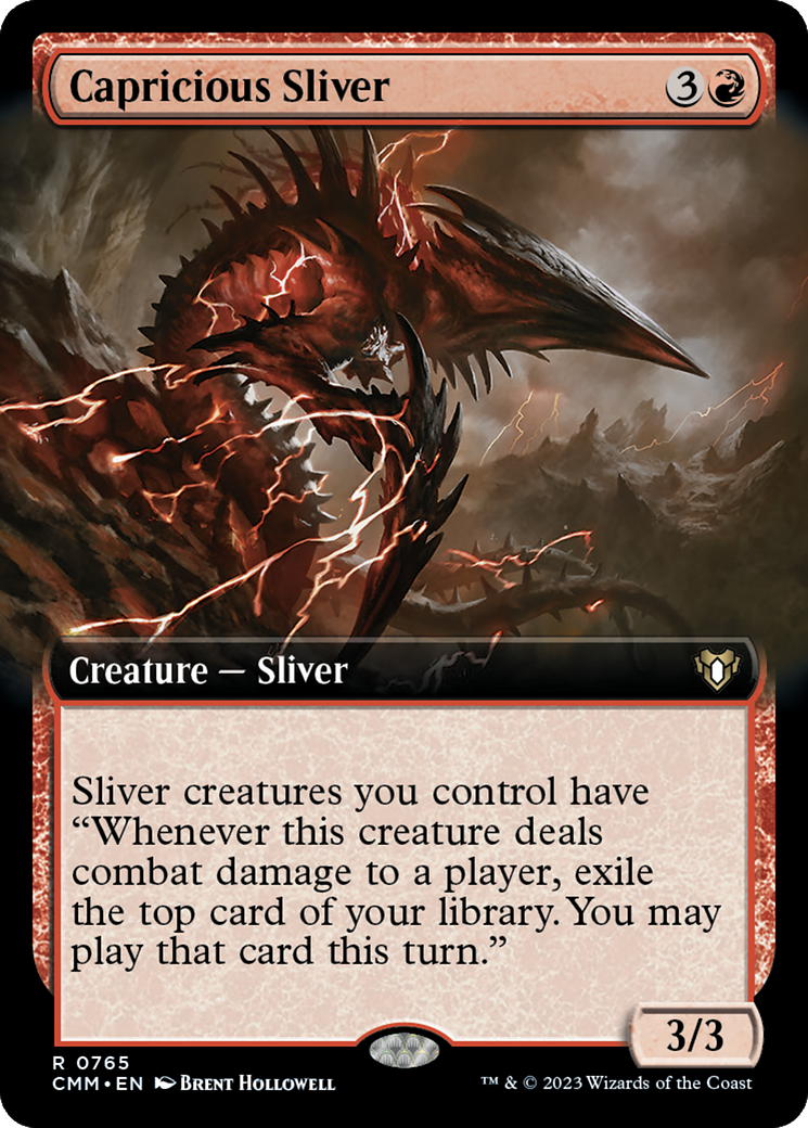 Capricious Sliver (Extended Art) [Commander Masters] | Gate City Games LLC